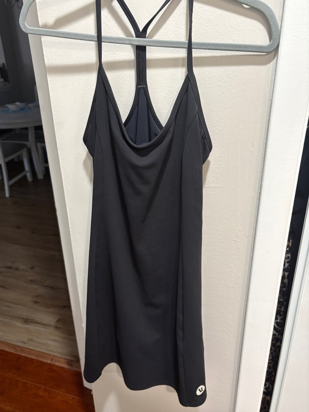Black Women's Slip Dress with Racerback